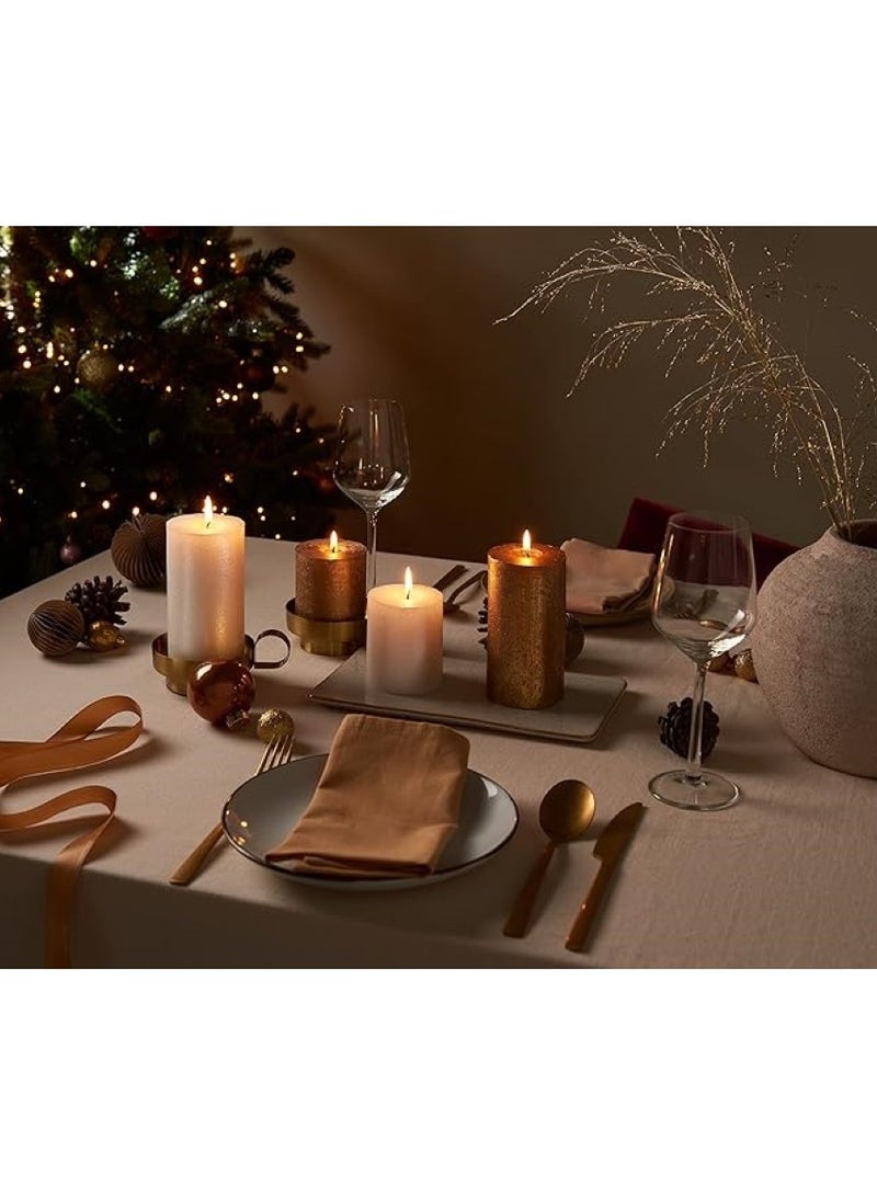 Gold Shimmer Pillar Candle - BOLSIUS