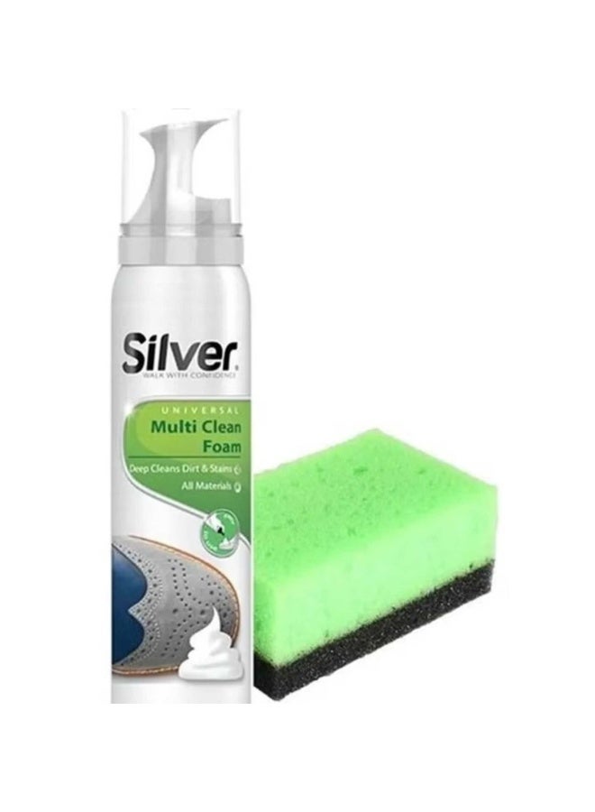 Silver Universal Cleaning Foam with Sponge 125 ML