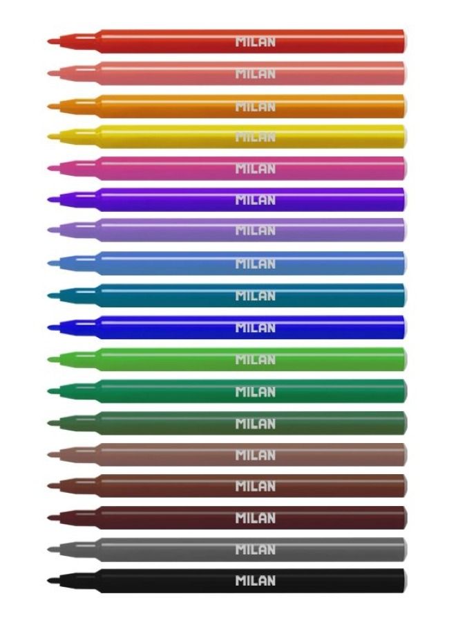 MILAN 18 Colors Fine Tip Fibrepens