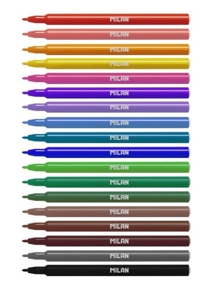 MILAN 18 Colors Fine Tip Fibrepens