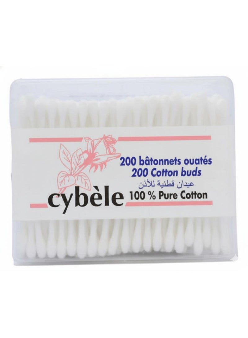 CYBELE 100% Pure Cotton Buds - 200 Pcs