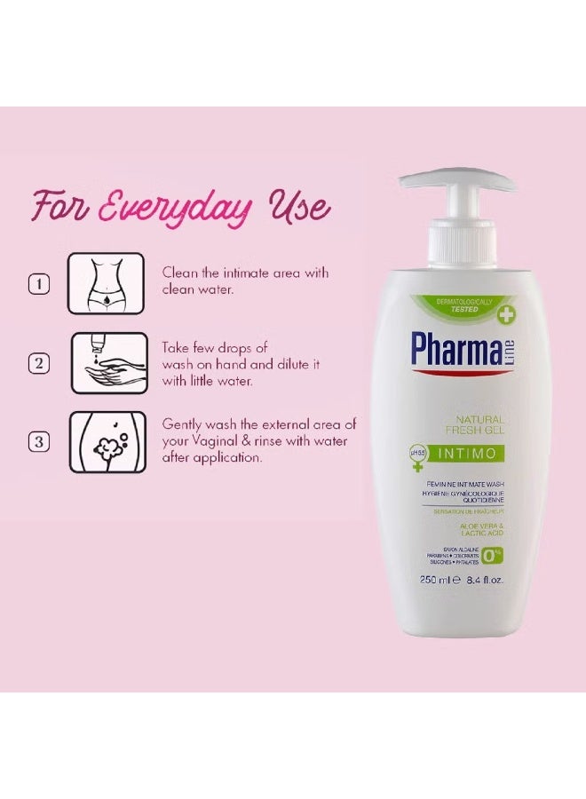 Natural Fresh Feminine Intimate Wash 250 ML PharmaLine