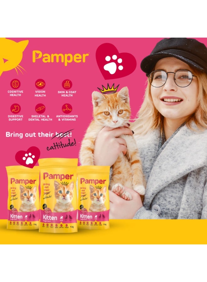 Pamper Kitten Dry Food 1Kg - Premium Pet Nutrition