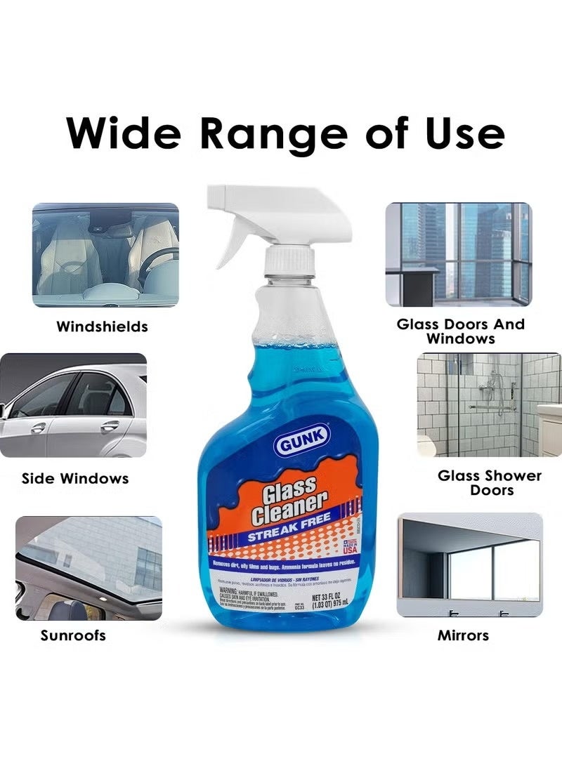 Gunk Glass Cleaner with Trigger Sprayer 975 ML