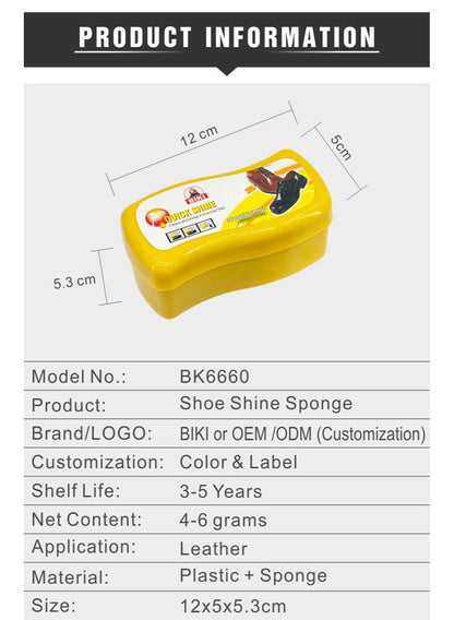 Biki Shoe Shine Sponge - Clean & Shine Easily