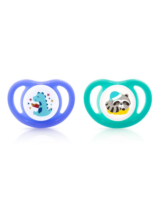 Pigeon Mini Light Dino & Raccoon Pacifiers Set L