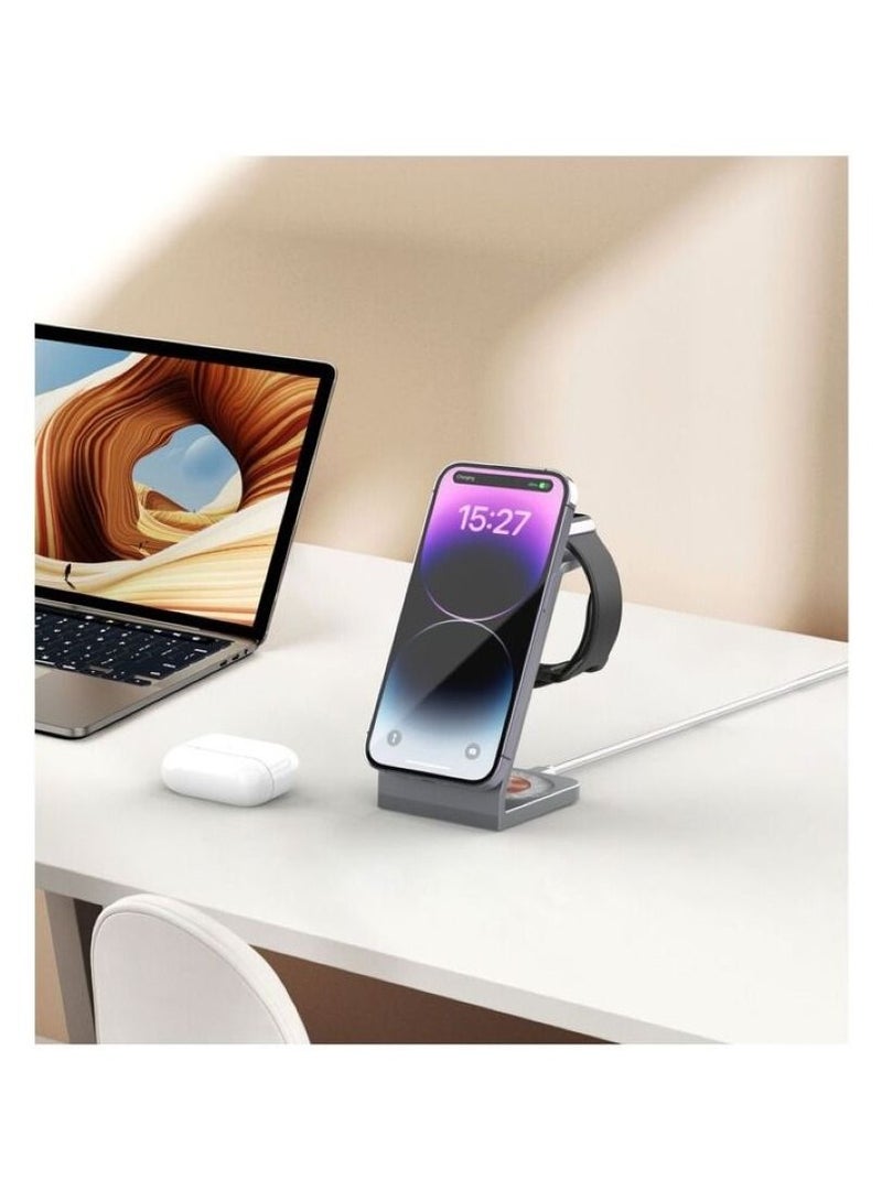 Xpower 3-In-1 Magnetic Wireless Charger 18W Silver