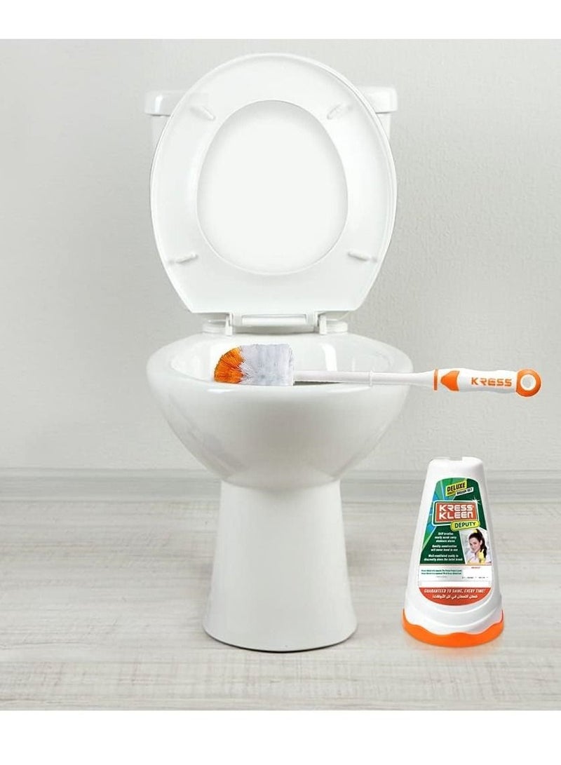 Kress Kleen Deluxe Toilet Brush Set Orange