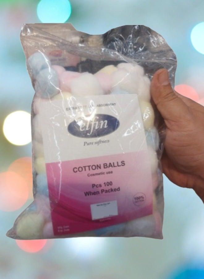 ELFIN Cotton Balls Pack of 100 - Premium Baby Products