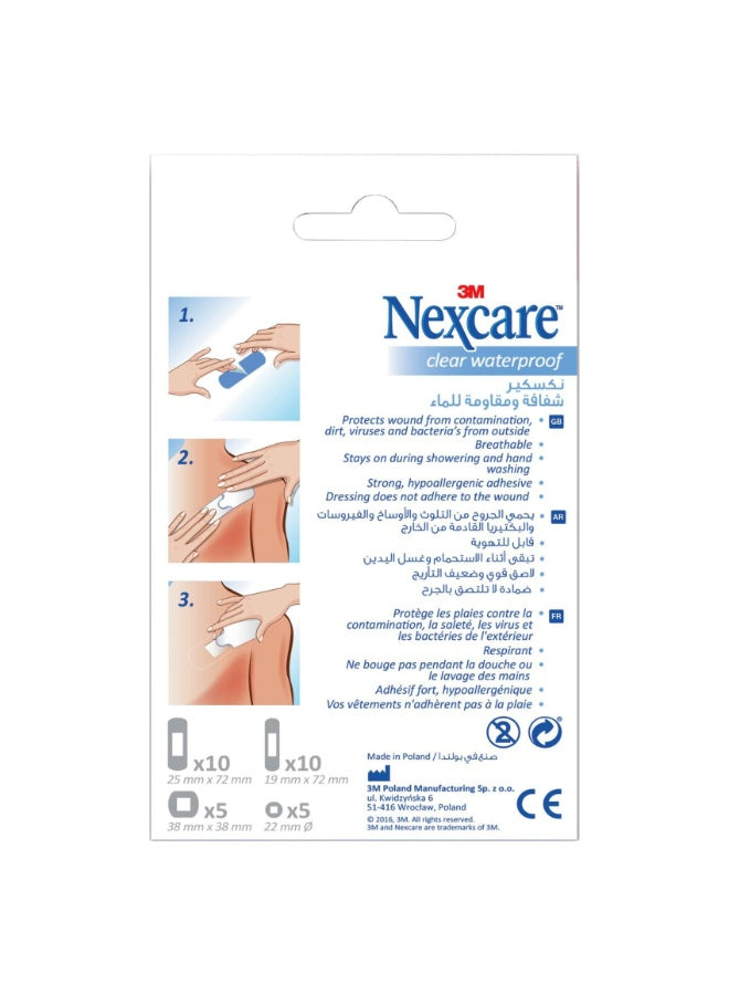 aid kit, aid kits, bandages assorted, clear waterproof, clear waterproof bandages, day wear, hypoallergenic, kit key, nexcare clear, nexcare clear waterproof, non stick, pad type, waterproof, waterproof bandages, waterproof bandages assorted