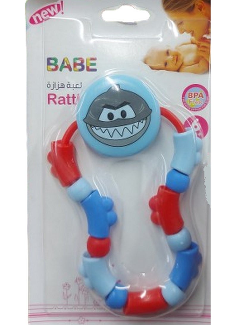 Babe Teething Rattle for Baby 6+ Months - Blue