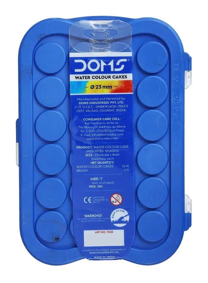 DOMS Non-Toxic 24 Shades Water Colour Cakes