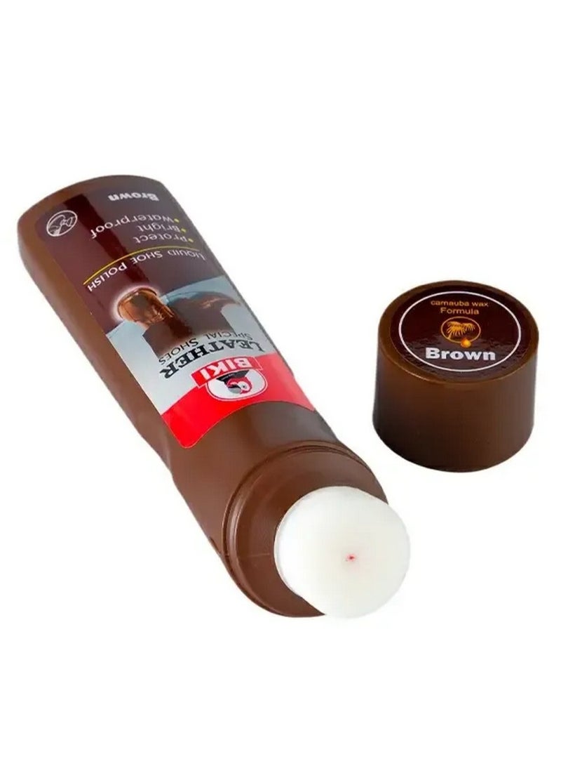 Biki Liquid Shoe Polish With Sponge Applicator Brown