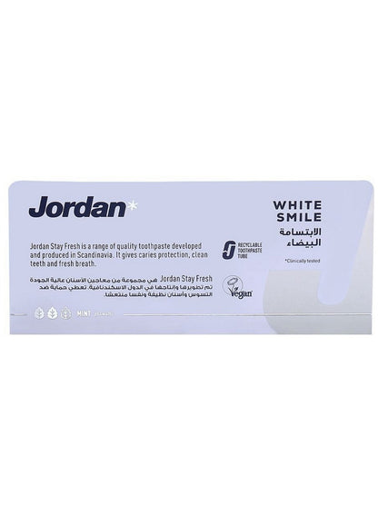 cool dry, dry place, every day, jordan, mint flavour, oral care, safe yes, smile toothpaste, smile toothpaste mint, stain removal, toothpaste mint, toothpaste mint flavour, two 75ml, white smile, white smile toothpaste
