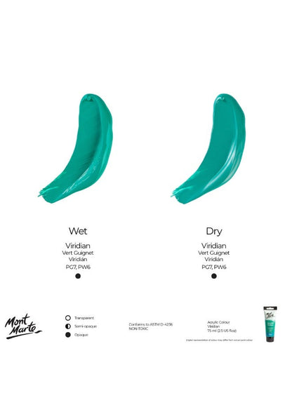 Mont Marte Viridian Acrylic Paint 75 ML Tube