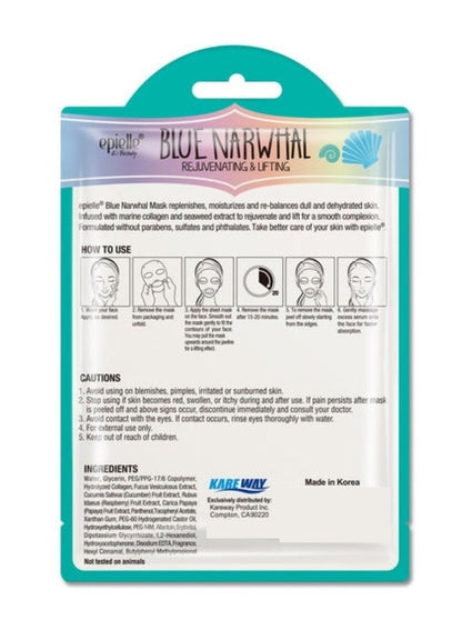 Epielle Blue Narwhal Mask for Rejuvenating Skin