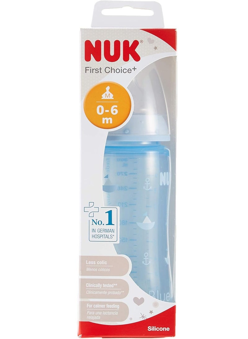 NUK First Choice+ Baby Bottle Blue Sail Boat 300 ML