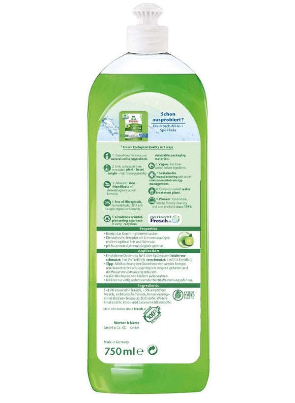 Frosch Dishwashing Liquid Green Lemon 750ml