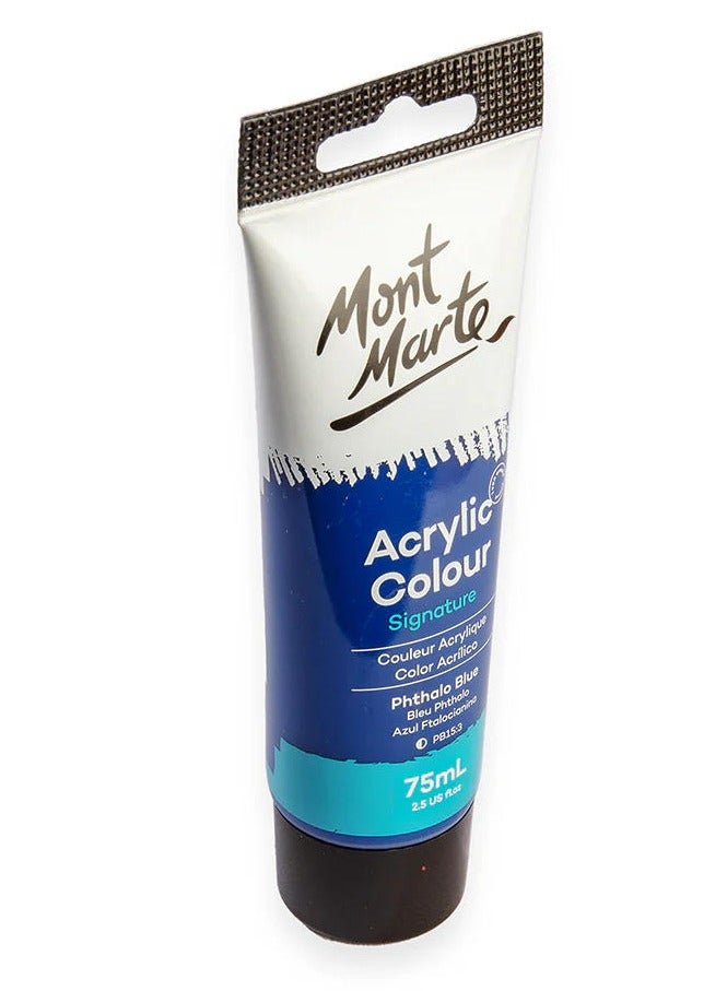 Mont Marte Acrylic Paint 75ML Tube Phthalo Blue