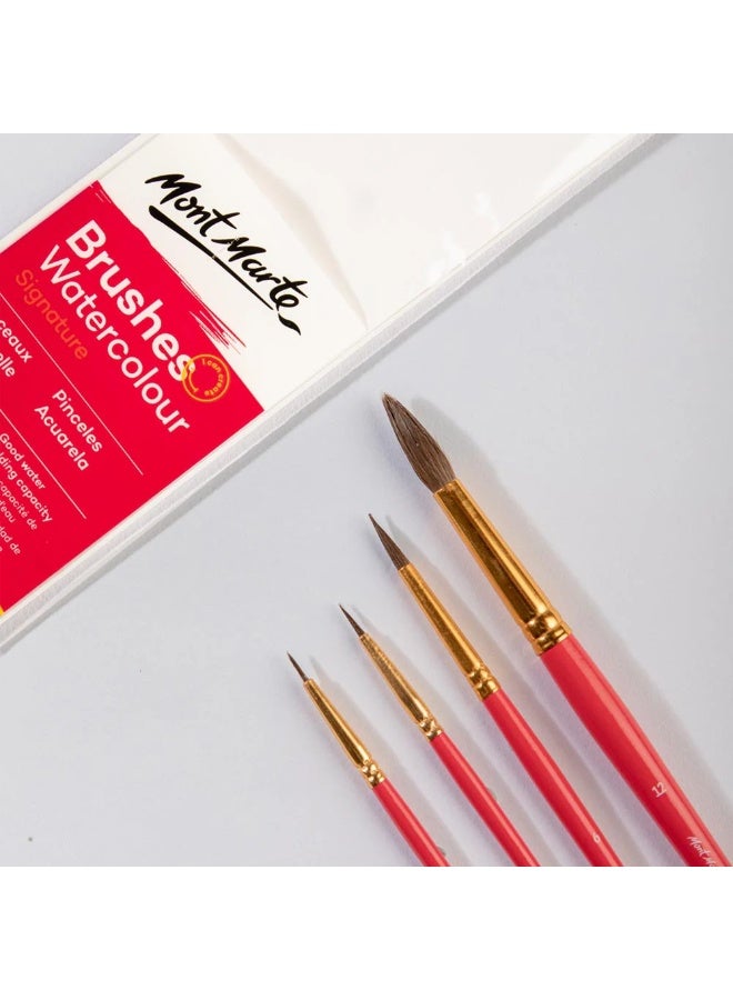 Mont Marte Watercolour Brushes Set 4Pc