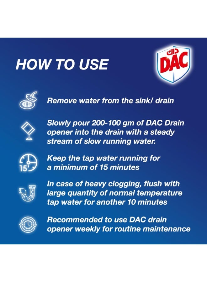 Dac Drain Opener 500Gm - Premium Clogged Drain Solution