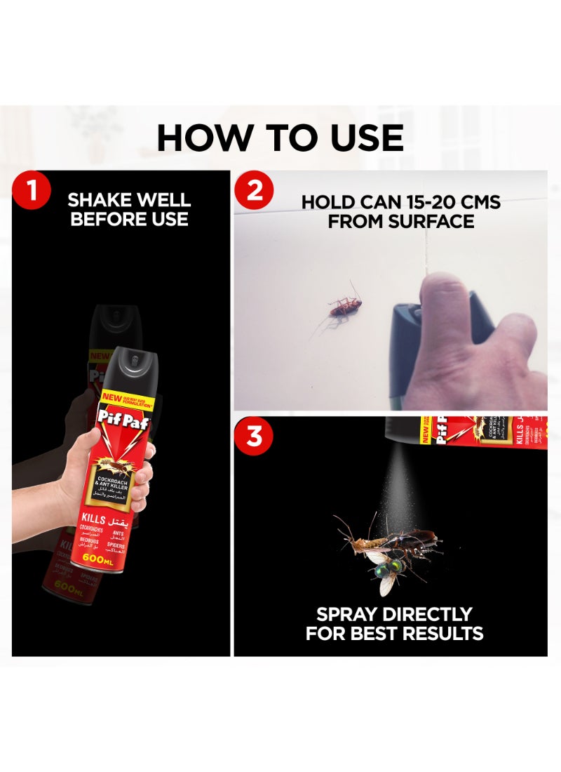 Pif Paf Cockroach and Ant Killer Spray 600ml