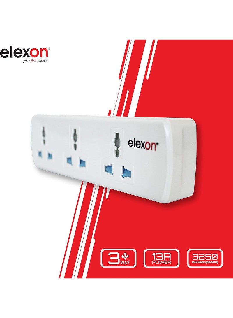 Elexon 3 Way Multi Universal Adaptor Socket