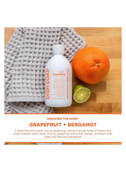 Sapadilla Liquid Dish Soap Grapefruit & Bergamot