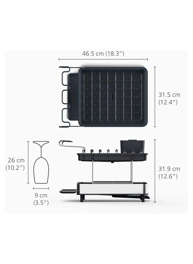 Joseph Joseph Excel Steel 2 Tier Dish Rack Black