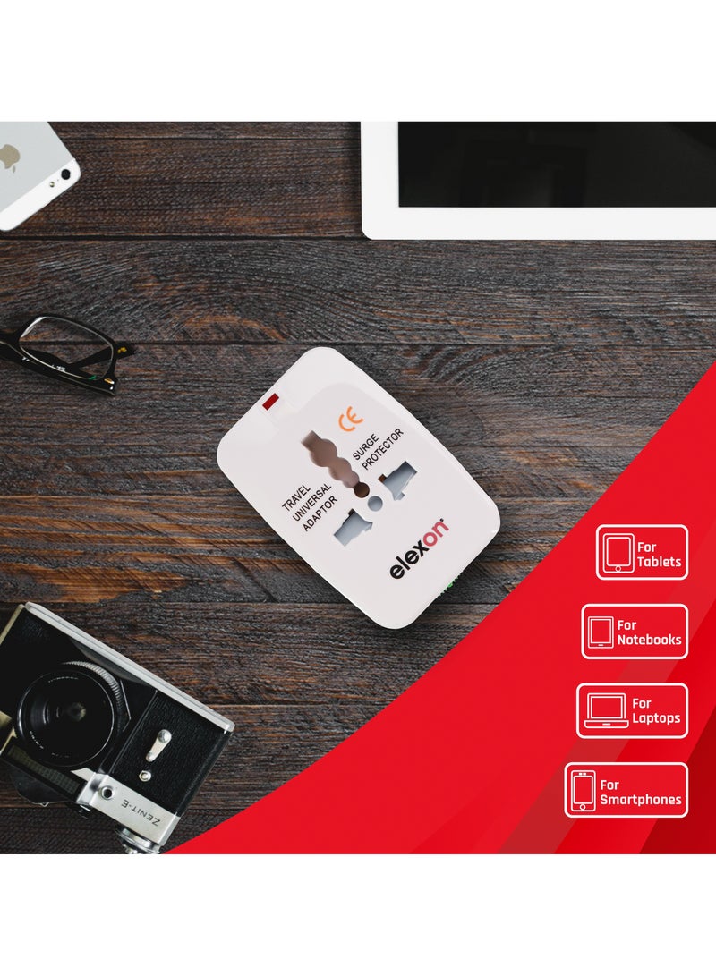 Elexon Universal Travel Adapter Surge Protector