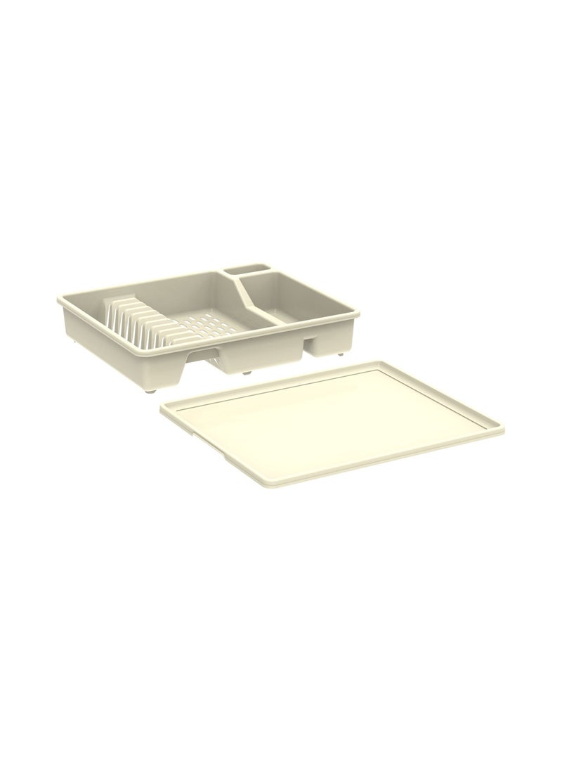 Cosmoplast Deluxe Dish Rack With Drainer Off White