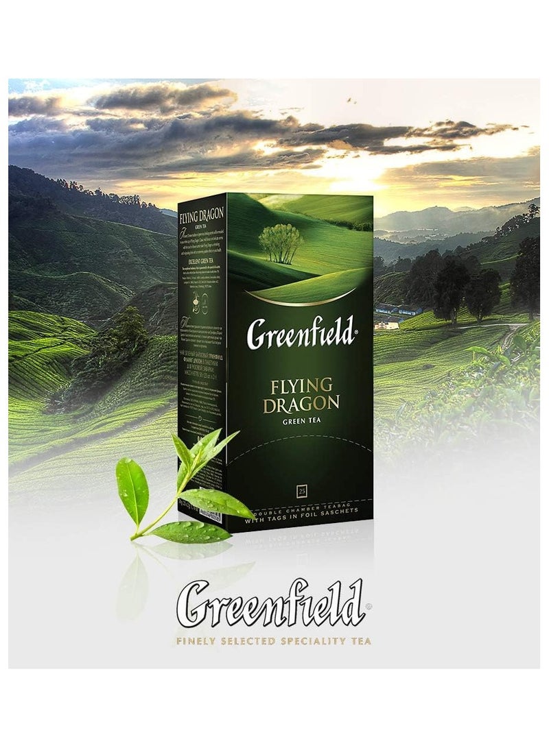 Greenfield Green Tea Flying Dragon 25 Tea Bags