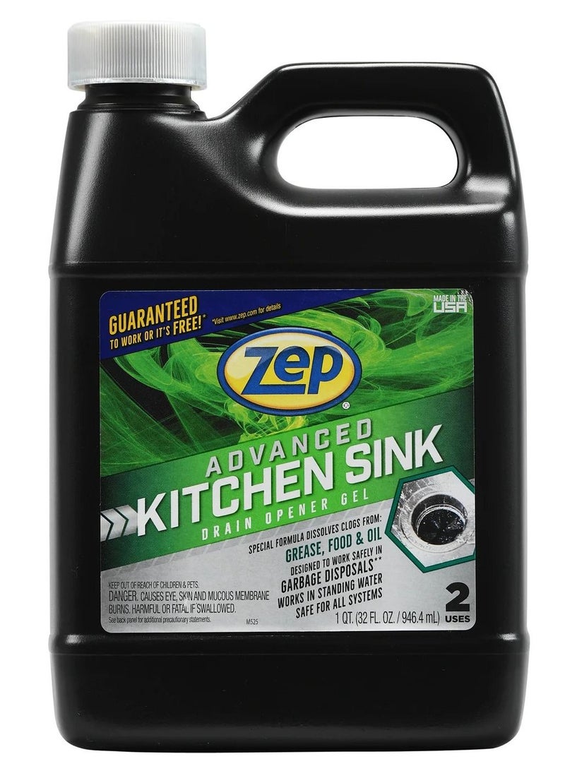Zep Advanced Kitchen Sink Drain Opener Gel - 32 Oz.