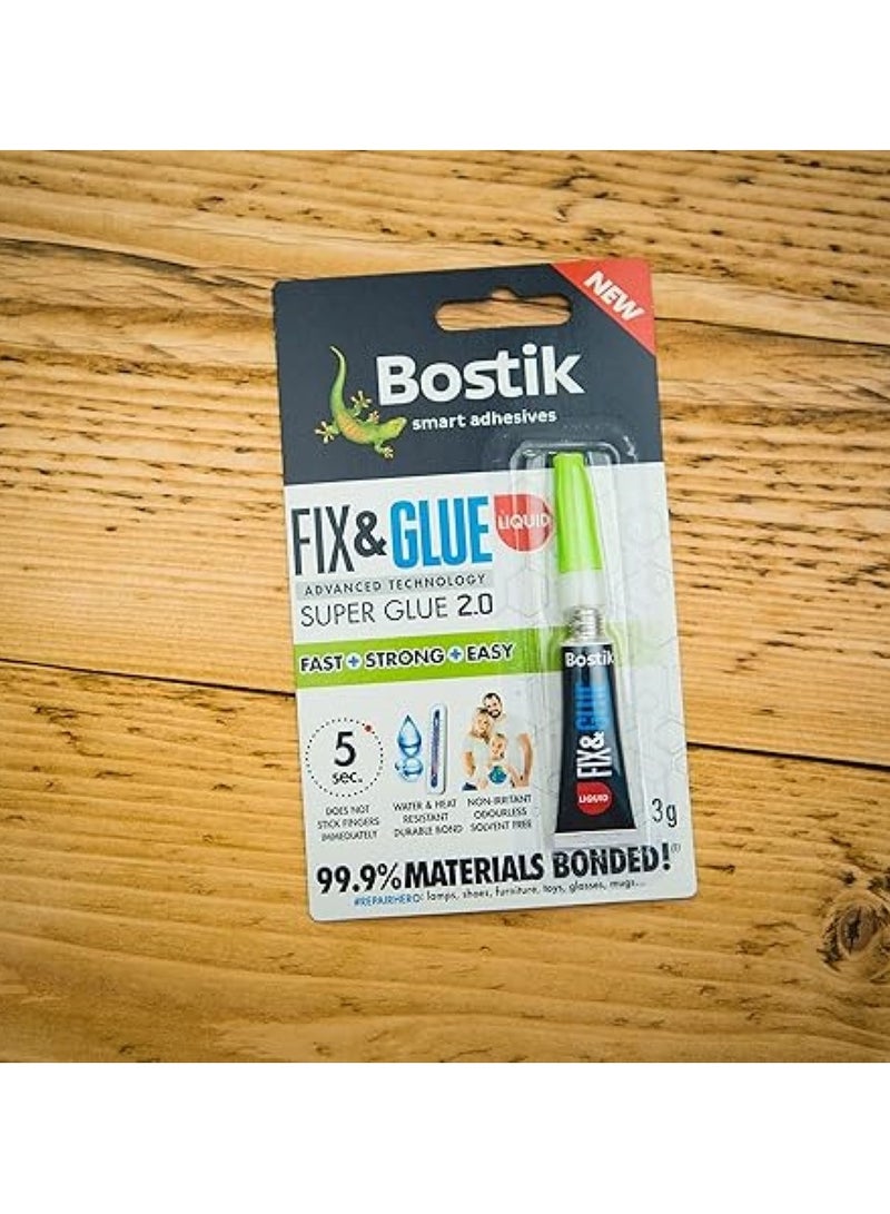 Bostik Fix & Glue Liquid Super Glue 3g