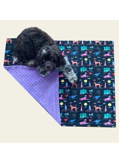 Rory'S APAWTHECARY Dog Blanket Black And Purple