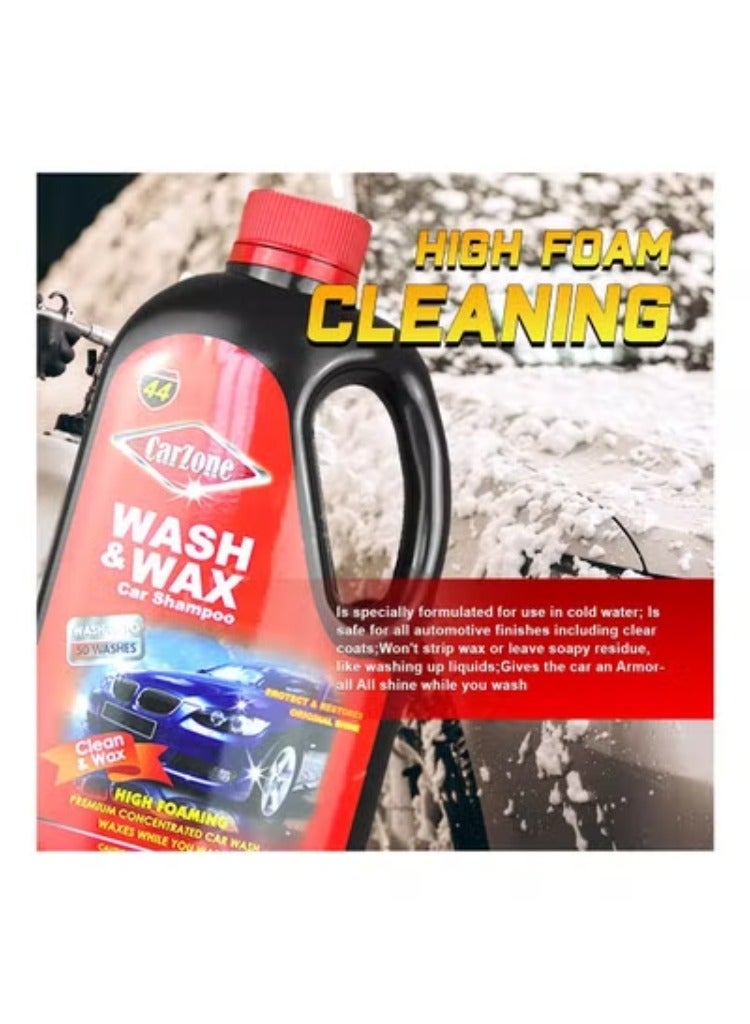 CarZone Wash & Wax Shampoo 1L - Premium Car Care