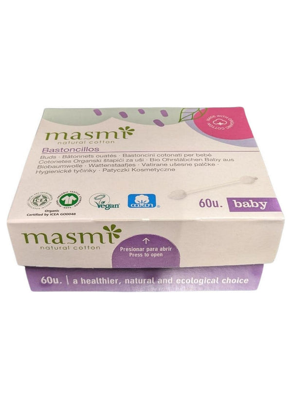 Masmi Baby Cotton Buds 60 Pack - Organic Safety