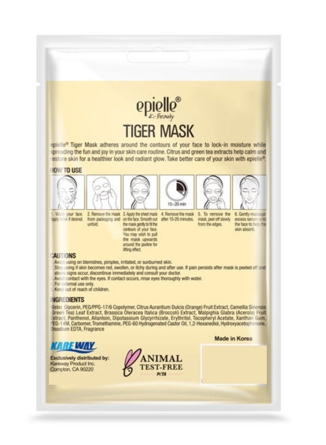 Epielle Tiger Character Mask for Calming & Restoring