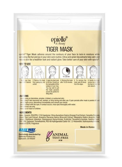 Epielle Tiger Character Mask for Calming & Restoring