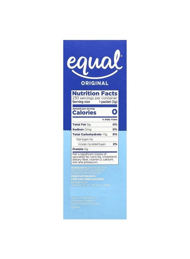 Equal Original Zero Calorie Sweetener Packets