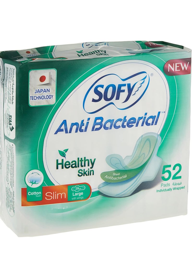 Sofy Anti Bacterial Large Pads With Wings - 52 Pads