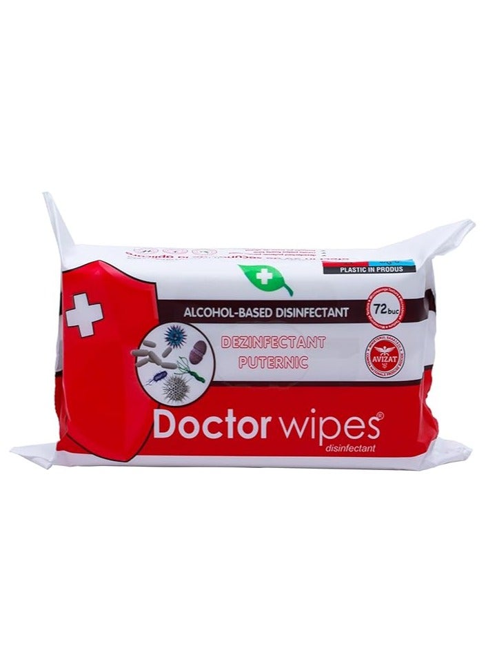 Doctor Wipe'S Antibacterial Wet Wipes - 72 Pack