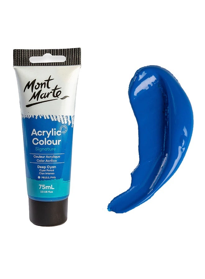 Mont Marte Deep Cyan Acrylic Paint 75 ML Tube