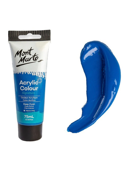 Mont Marte Deep Cyan Acrylic Paint 75 ML Tube