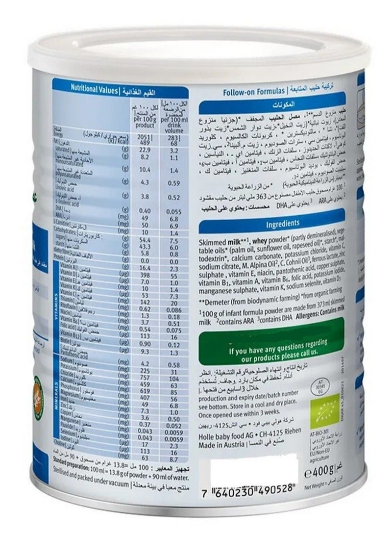 Holle Organic Growing Up Milk 3 Infant Formula 400G