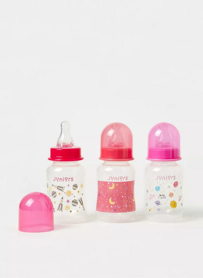 JUNIORS 3 Piece Printed Feeding Bottle Set 120 ml