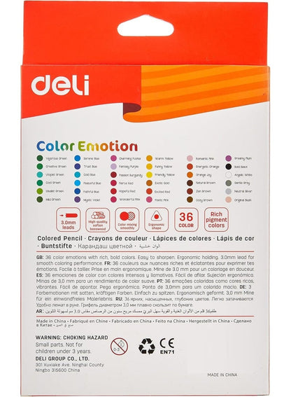 Deli Color Emotion Wooden Colored Pencils 36 Pieces