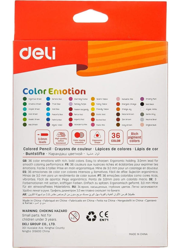 Deli Color Emotion Wooden Colored Pencils 36 Pieces