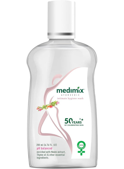 ayurvedic intimate, bisabolol thyme, bisabolol thyme oil, essential ingredients, extract bisabolol, extract bisabolol thyme, hygiene wash, hygiene wash enriched, intimate hygiene, intimate hygiene wash, medimix, neem extract, neem extract bisabolol, thyme