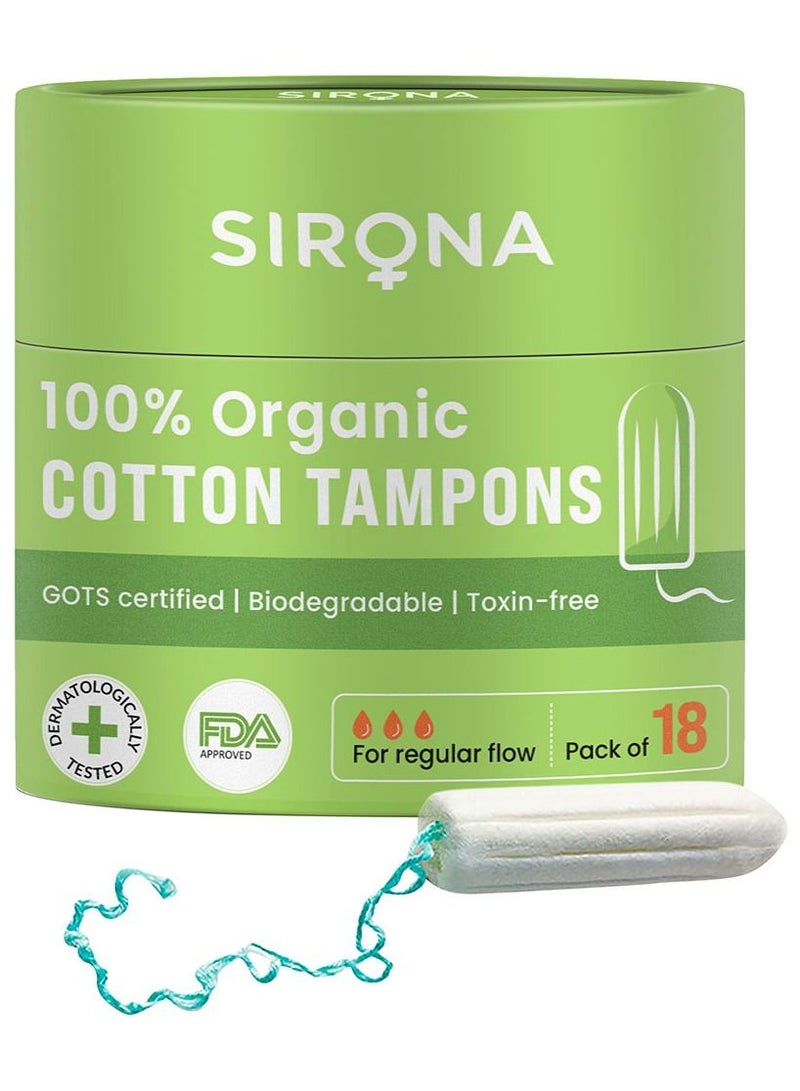 Sirona Organic Cotton Tampons 18 Pieces Pack
